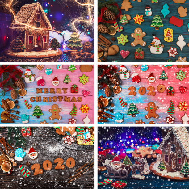 Set of different New year images