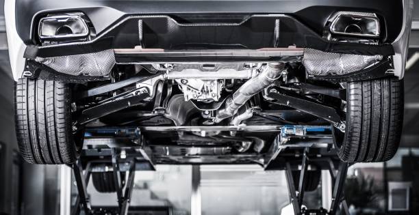 istock Car on a Vehicle Lift 1187161397