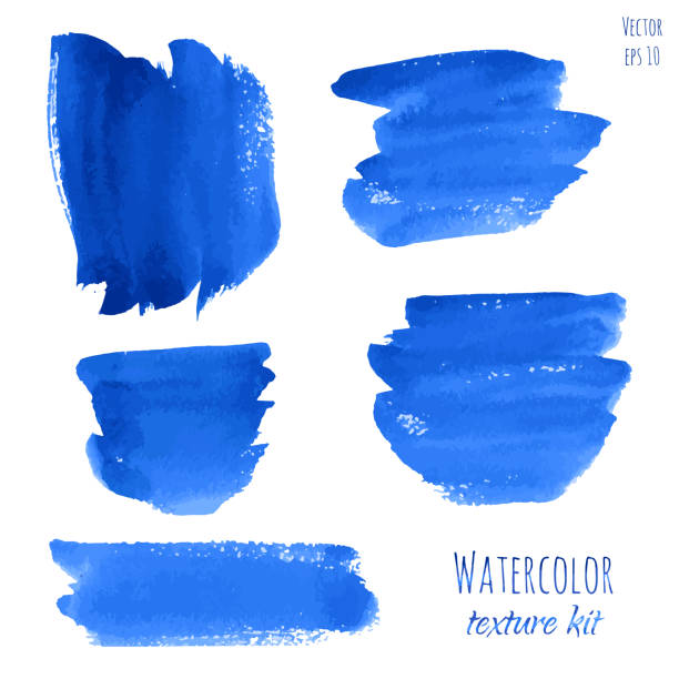 istock Set of navy blue, indigo watercolor backgrounds 1187162335