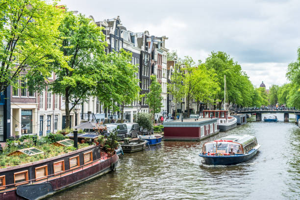 istock Boats on Amsterdam Canal 1187167640