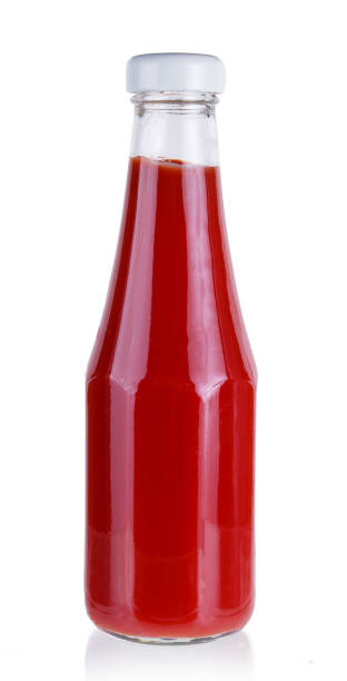 istock Red tomato ketchup bottle. Isolated on white background 1187167852