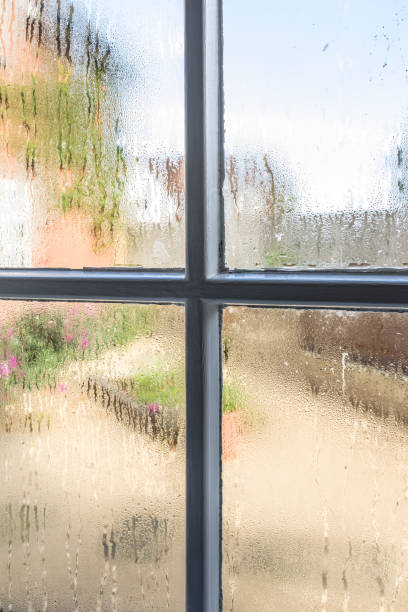 istock Condensation on glass in a window 1187175211