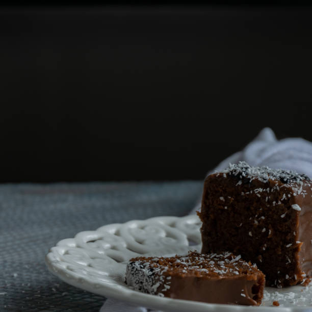 istock Yummy sliced chocolate cake,holday dessert themes 1187185056