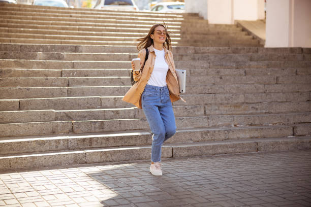 istock Pretty woman being late to her work 1187187442