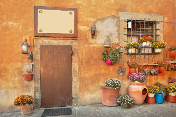Beautiful Italian street of  small old provincial town Beautiful Italian street of a small old provincial town cortona stock pictures, royalty-free photos & images