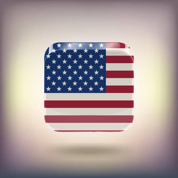 istock American flag as square icon, vector flag of America. 1187191156