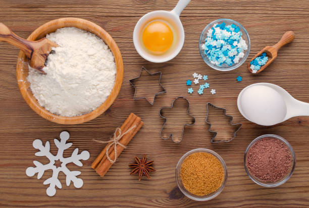 istock ingredients and kitchen tools for dessert baking on wooden background 1187193034