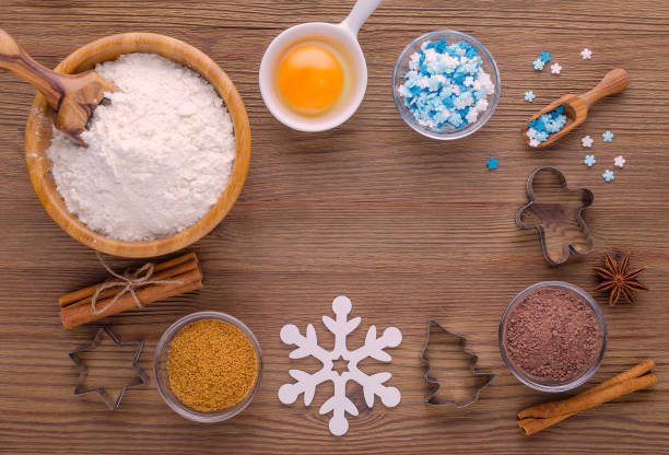 istock ingredients and kitchen tools for dessert baking on wooden background 1187194630
