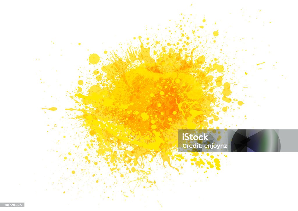 Yellow paint splash Yellow paint splash abstract vector background Splashing stock vector