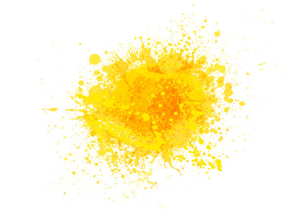 Yellow paint splash Yellow paint splash abstract vector background Splattered stock illustrations