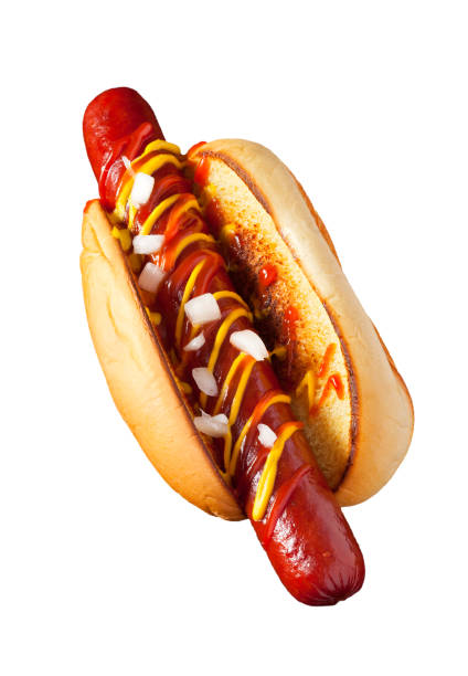 istock Hot dog on white background 1187206354