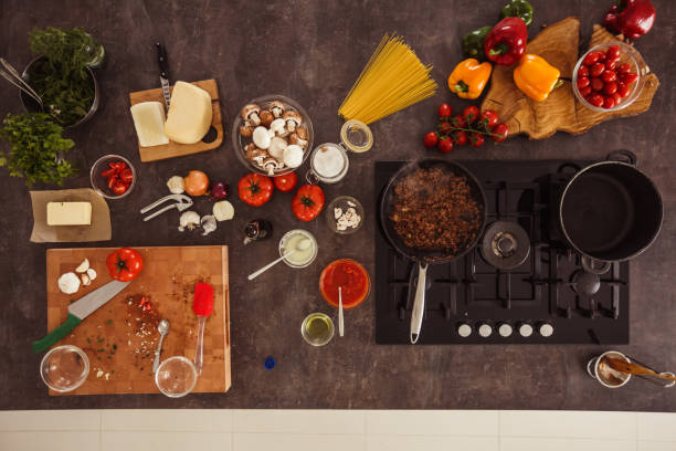 istock Spaghetti sauce in the making on the gas stove 1187206719