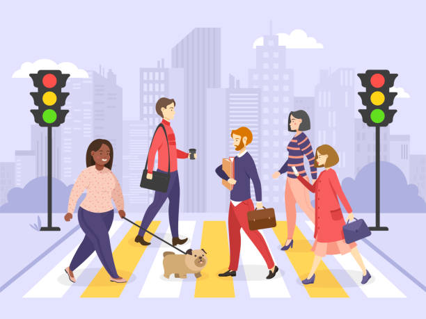 Crowded Street Vector Art Graphics Freevector Com