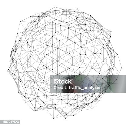 istock Abstract plexus sphere wireframe 1187219123