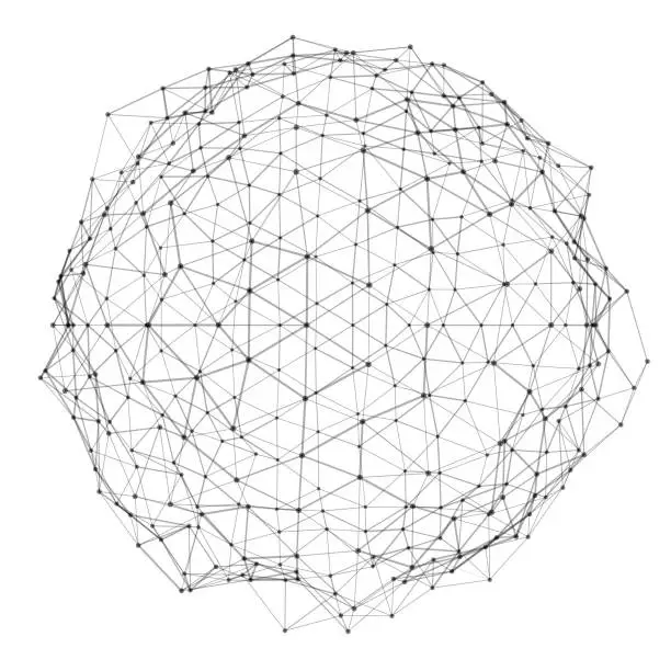 Vector illustration of Abstract plexus sphere wireframe