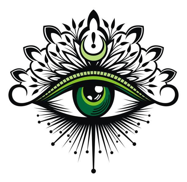 Tattoo flash. Eye of Providence. Masonic symbol. All seeing eye masonic symbol stock illustrations