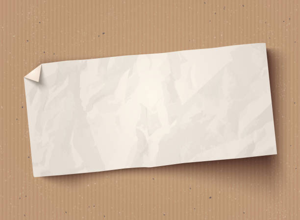 vektor weißes papierbanner auf altem karton. - flakes stock-grafiken, -clipart, -cartoons und -symbole