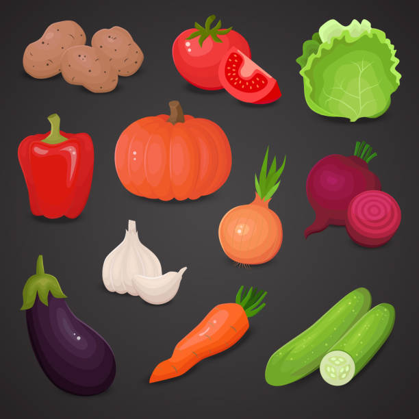 ilustraciones, imágenes clip art, dibujos animados e iconos de stock de conjunto de iconos vectoriales vegetales. - beet common beet isolated red