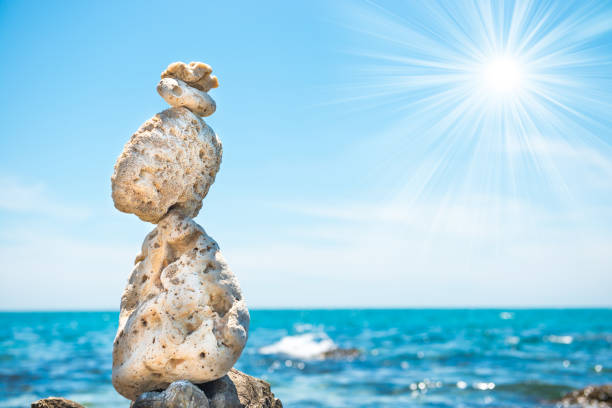 istock Zen stones balance at sea background 1187230150
