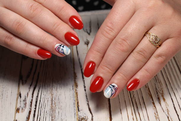 istock fashionable red manicure 1187232211