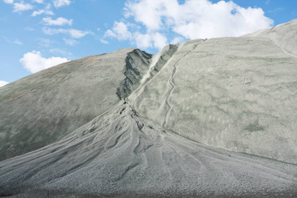Huge asbestos mining tailing pile in Cassiar British Columbia Canada.