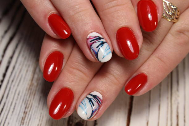 istock stylish manicure with a design 1187233400