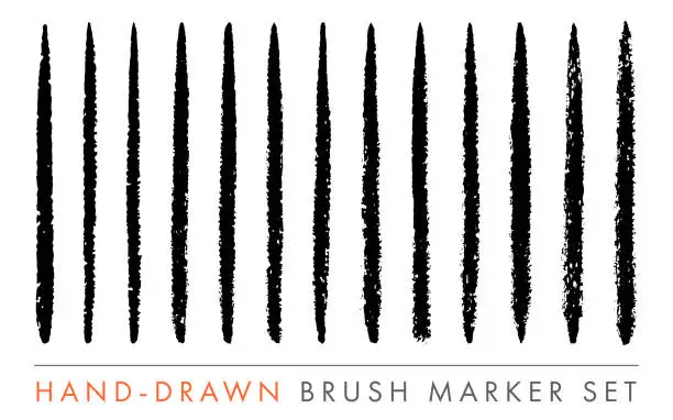 Vector illustration of Hand-Drawn Marker Brush Vector Set