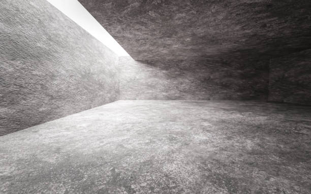istock Empty gray concrete warhouse room 3d render illustration 1187234255