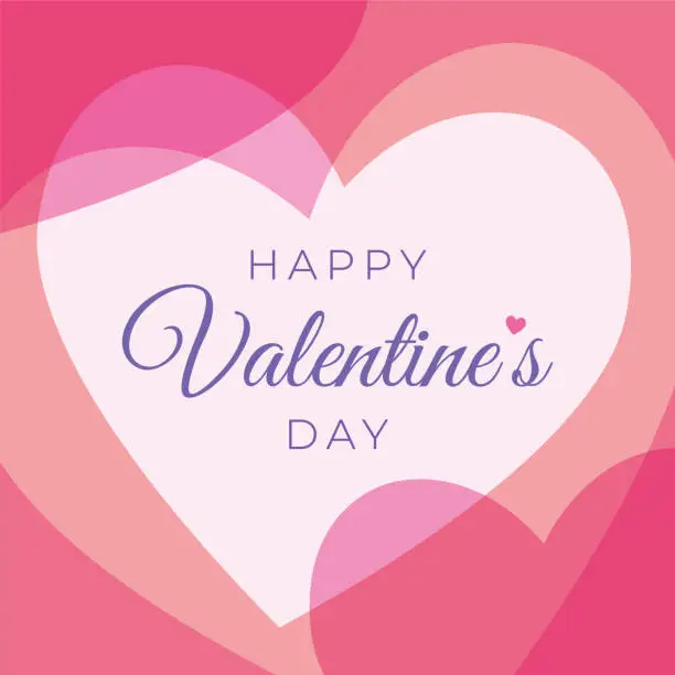 Vector illustration of Valentine’s Day greeting card with hearts.