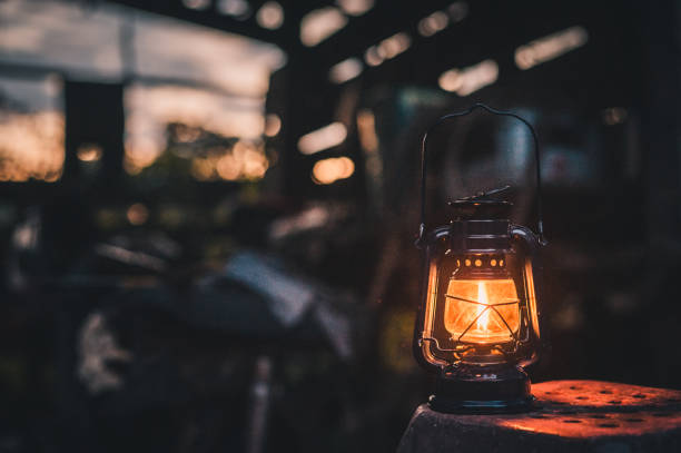 istock vintage lantern on the chair in the evening 1187239439