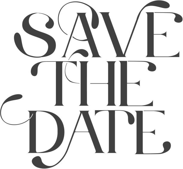 Save the Date wedding typography design Vector illustration of a Save the Date wedding typography design. Easy to edit. EPS 10. save the date font stock illustrations