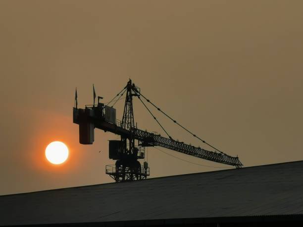 istock Sunrise over the crane 1187244387