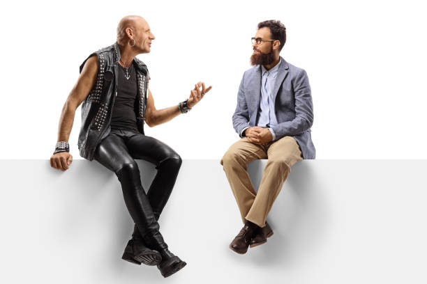 istock Bearded man listening to a punk talking on a panel 1187248778