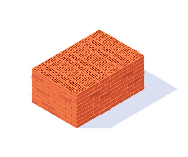 ilustrações de stock, clip art, desenhos animados e ícones de vector brick pallet icon in flat style - manufaturing