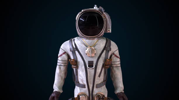 istock Cosmonaut in a metal protective spacesuit is destroyed into small particles. Computer generated space background, 3d rendering 1187249259