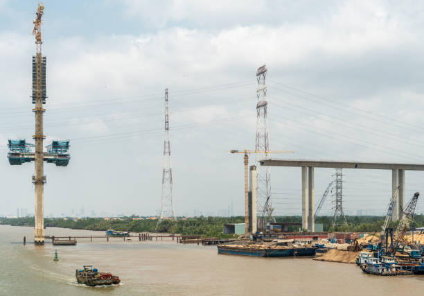 istock Closeur look at Phuoc Khanh bridge under construction, Vietnam. 1187252651