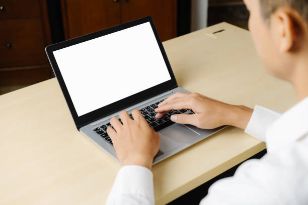 istock Business person worker uses a laptop computer. 1187259323