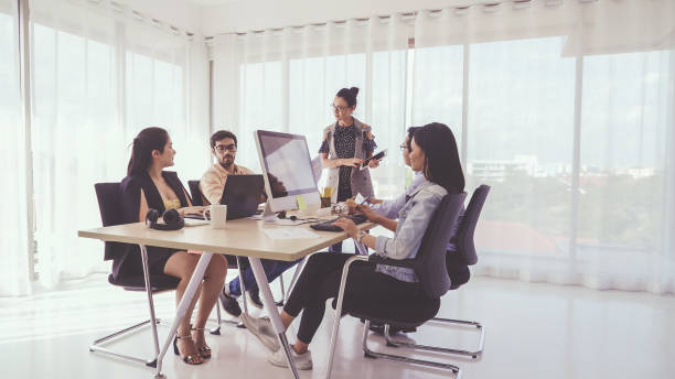 istock Senior leader giving advice speech to team members 1187260477