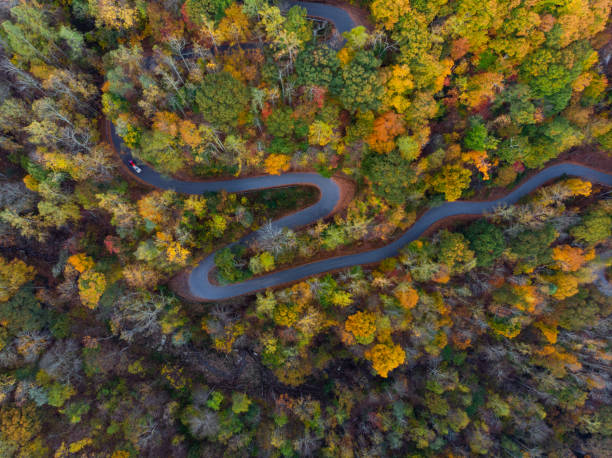 Windy Mountain Road in North Carolina in the Fall