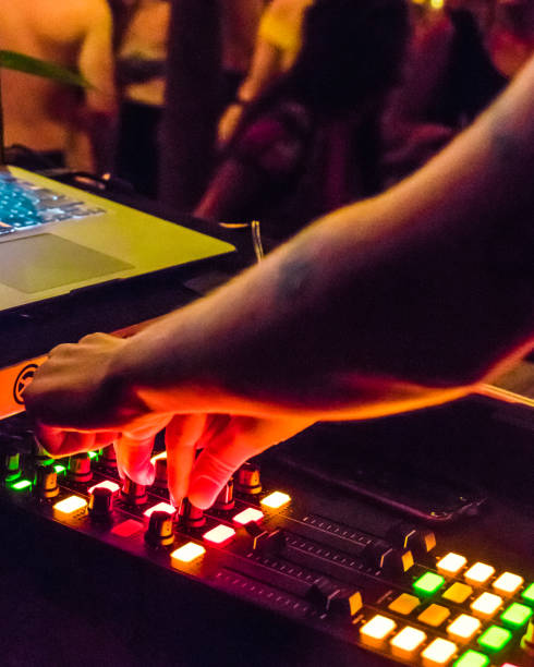 istock DJ mixer, vibrant colors, red green yellow 1187261109