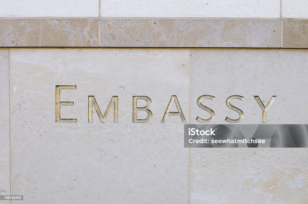 Embaixada sinal - Royalty-free Arquitetura Foto de stock