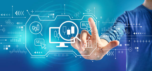 istock Stock trading concept with a man 1187264768