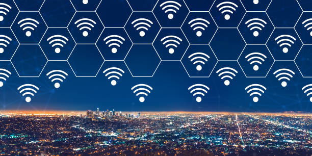 istock Wifi theme with downtown Los Angeles 1187264839