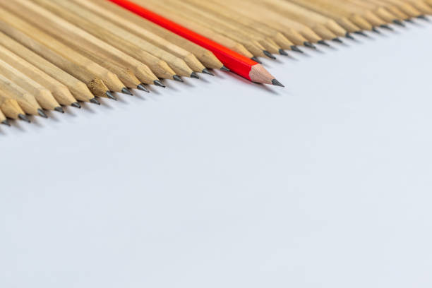 istock Different pencil standout show leadership concept. 1187265805