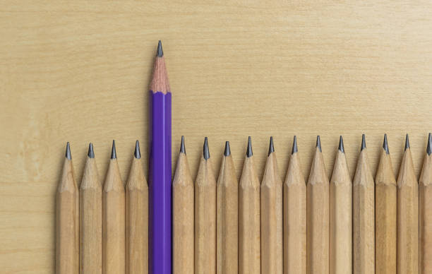 istock Different pencil standout show leadership concept. 1187265808