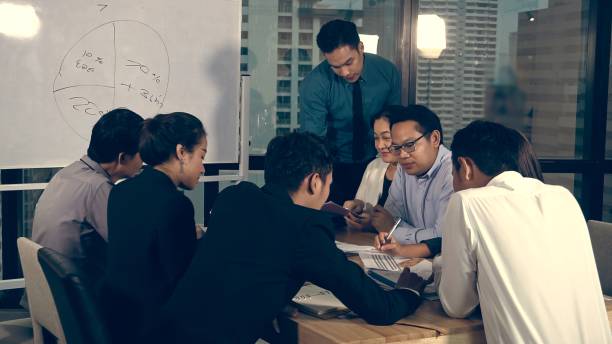 istock Asian business people discuss marketing strategy. 1187267115