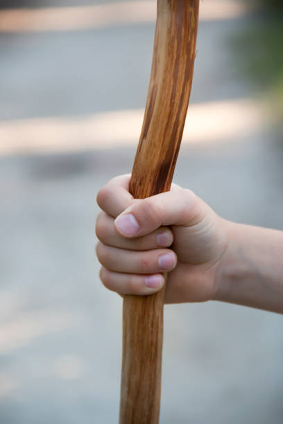 istock Hand holding on to a walking stick 1187267189
