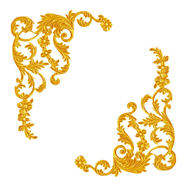 istock Ornament elements, vintage gold floral designs 1187268747