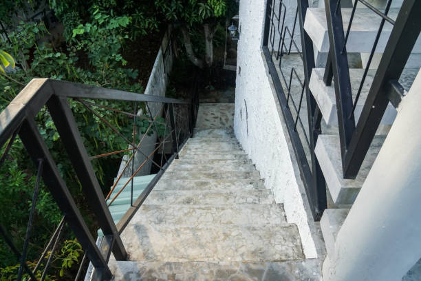 istock close up outdoor staircase for the house second floor 1187270245