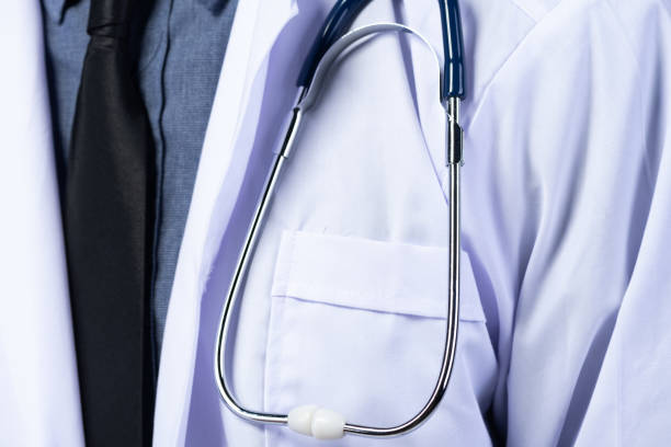 istock doctor with stethoscope, on white background 1187278494